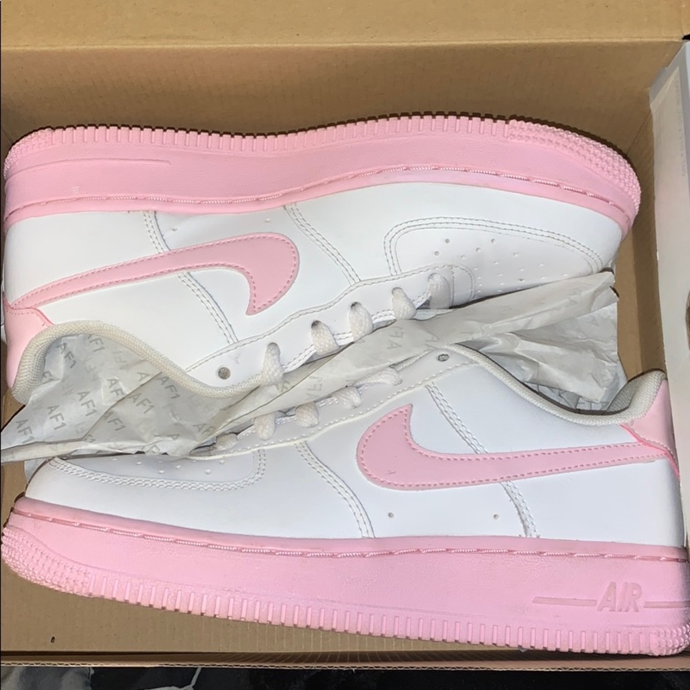 Pink and White Nike Air Forces